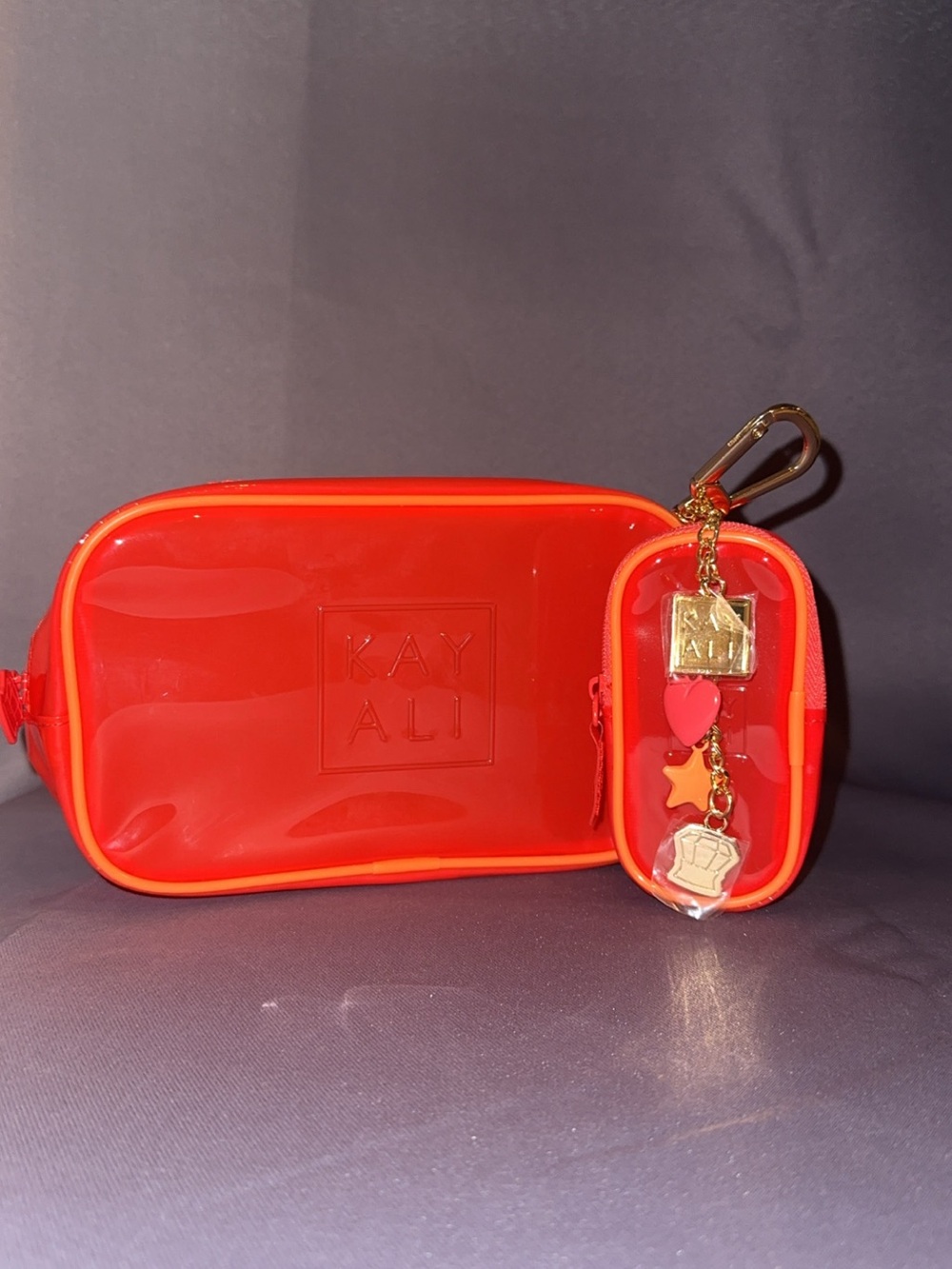 Kayali cosmetic bag and keychain